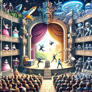 10 Common WordPress Mistakes Beginners Often Make and How to Avoid Them A bizarre theatre stage scene