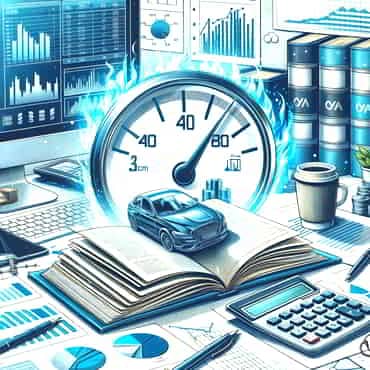 Start With Simple Business Planning And Bookkeeping For Success A business desk with multiple open ledger books