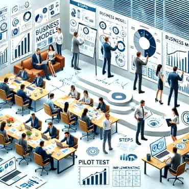 Business Model Innovation: How To Stay Ahead of the Curve A business environment where professionals are planning and implementing a new business model
