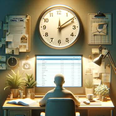 A man using a dedicated email session time
