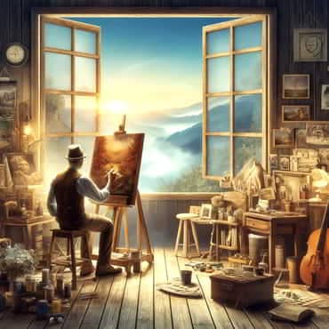 Define Your Own Success: Craft Your Legacy On Your Own Terms A painter in a serene studio as he defines his own success