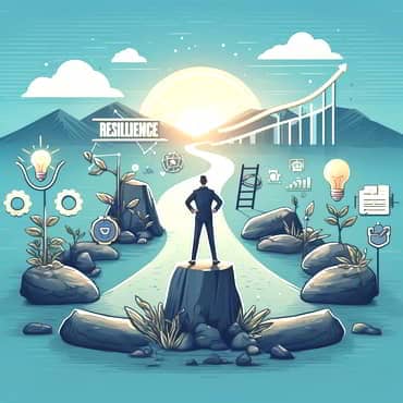 From Idea to Reality: Dealing with Challenges—Solopreneur Problem-Solving A solo entrepreneur confidently facing path of challenges