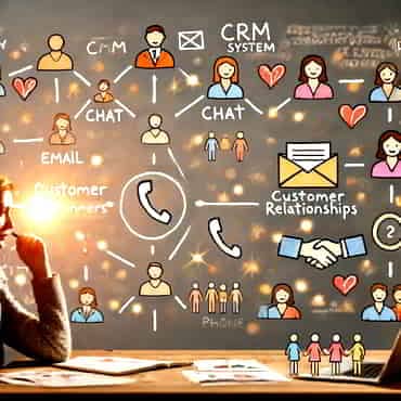 Scaling Your Business For The Solopreneur: Strategies for Growth A solopreneur surrounded by various ideas for nurturing customer relationships