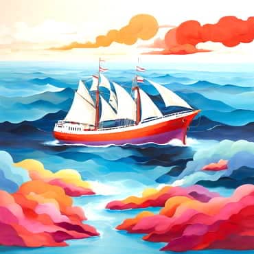 Ecommerce navigation best practices: WooCommerce A ship at sea with unusual contrasting colours