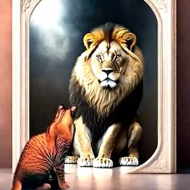 Cat and lion