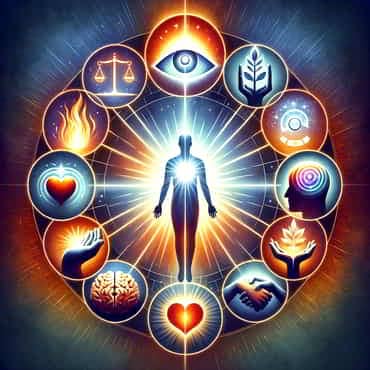Figure of a person radiating light symbolising leadership