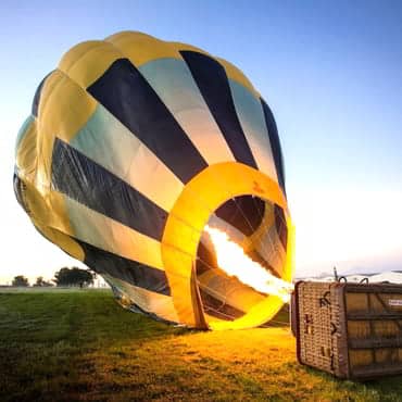 Got air balloon being prepared for takeoff
