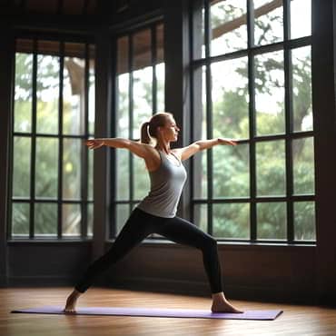 Lady doing gentle yoga