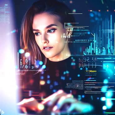Lady viewing a nalytics