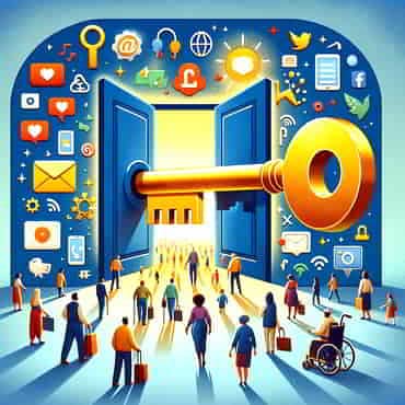 Make Your WordPress Site Accessible for All Many users going through a giant door