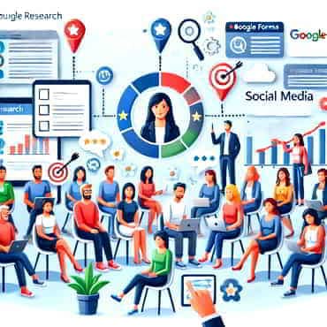How To Create Online Courses That Convert: A Step-by-Step Guide To Best Practices A scene representing the process of defining and researching a target audience for an online course