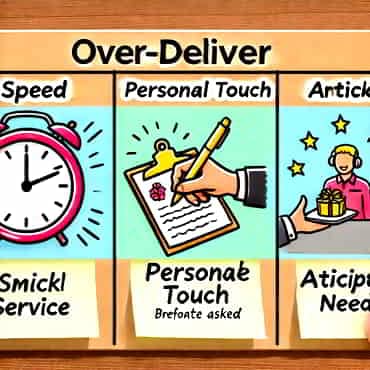 A visual divided into three parts, each representing Speed Personal Touch and Anticipation