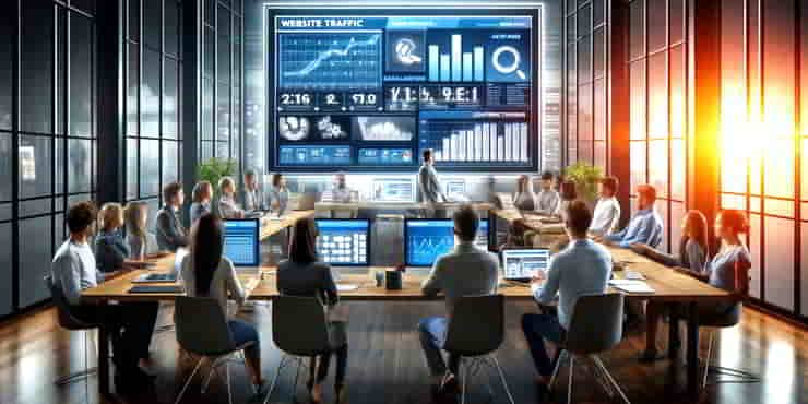 15 Effective Strategies To Increase Website Traffic and Improve Conversion Rates: Beginner's Guide A group of marketing professionals