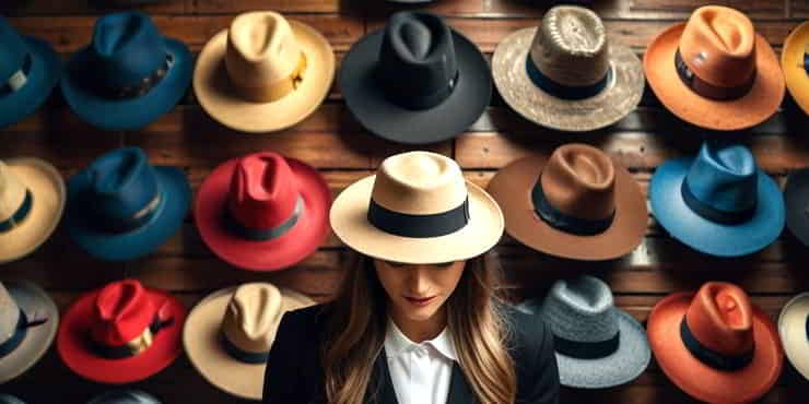 Mastering SEO For Solopreneurs: Ranking Your Way to Success A lady trying to choose an appropriate hat - SEO for Solopreneurs