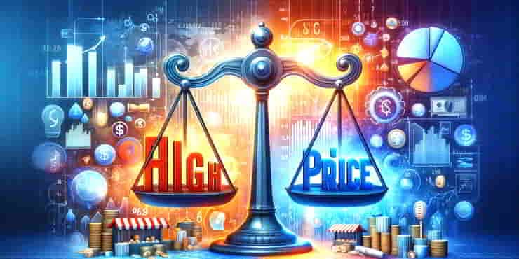 4 Pricing Strategies In Marketing: What’s Your Worth? A set of scales depicitng a well balanced high price - 4 pricing strategies