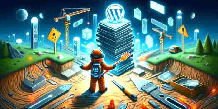 A spaceman building something - WordPress mistakes