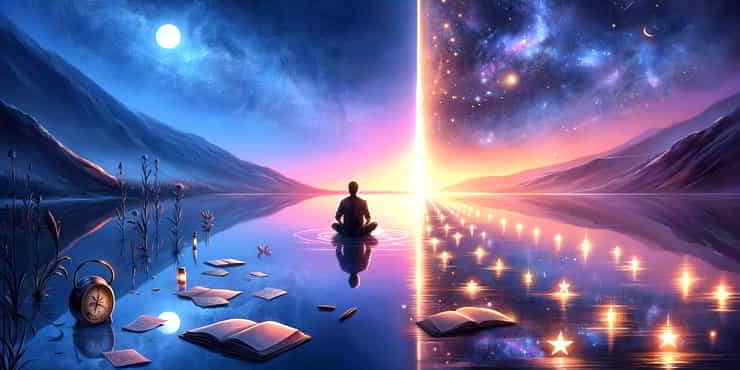A vast landscape at twilight divided into two with a reflective still lake on the left and the right mirroring the sky—why is strategic thinking important?