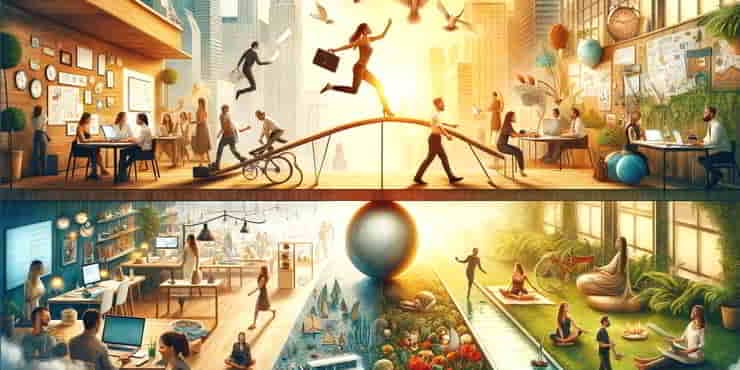 Work Life Balance Tips: Maintain Productivity Without Burnout A visually engaging and balanced representation of work life balance - work life balance tips