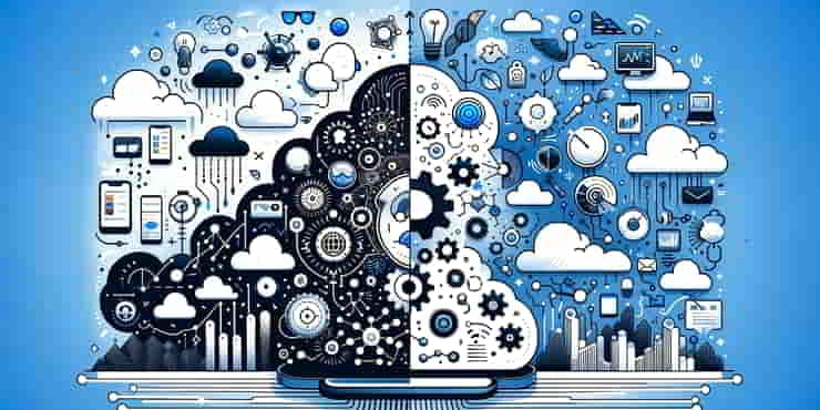 The Impact of Technology on Productivity: Weighing Pros and Cons An abstract image that visually represents the impact of technology on productivity