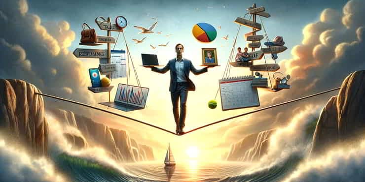 An entrepreneur balancing work and personal life by prioritising personal enerygy and tasks - improve prioritising skills
