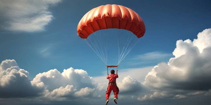 Unearthing Your True Potential: The Journey to Self-Discovery Man descending to earth under an open parachute - your true potential