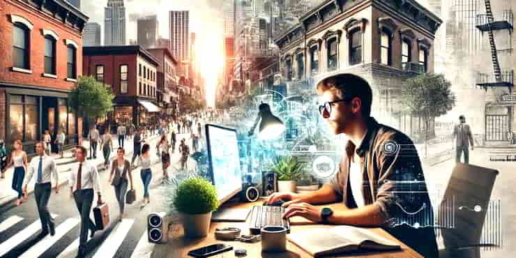 The concept of solopreneurship portrayed by a solo business owner at a desk at home