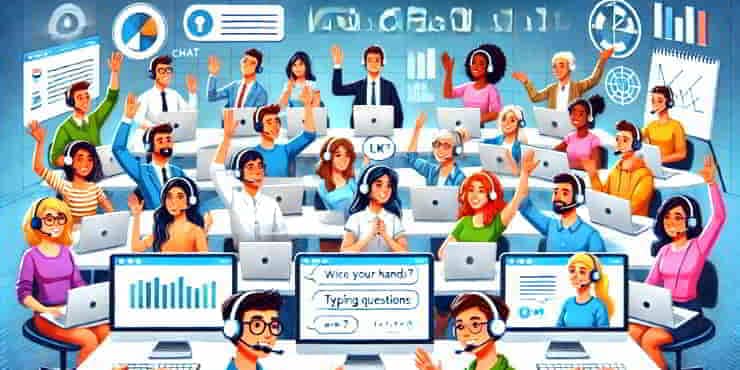 How To Create Online Courses That Convert: A Step-by-Step Guide To Best Practices A diverse greoup of students at their computers eagerly participating in an online course - how to create online courses