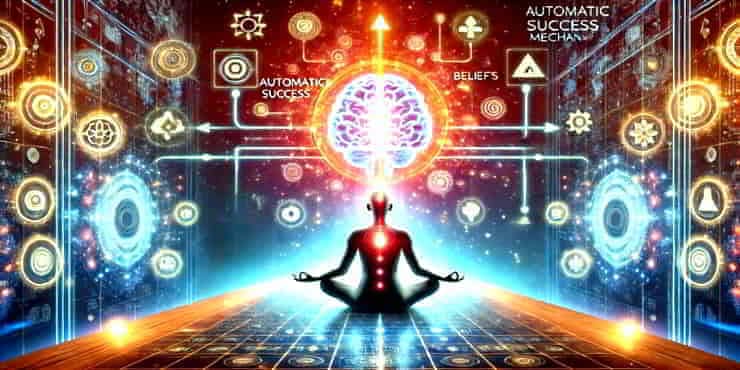 A person meditating with a glowing brain hologram above their head - how to train your mindset