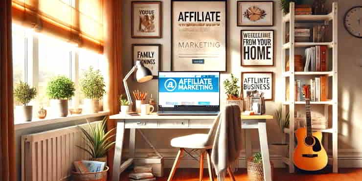 An open laptop displaying a webpage about affiliate marketing - create an affiliate marketing website