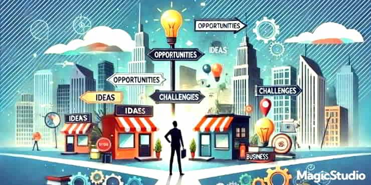 Someone at the beginning of their business journey in cityscape - questions to ask before starting a business