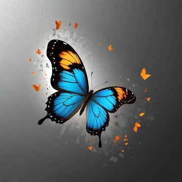 A butterfly flaps its wings