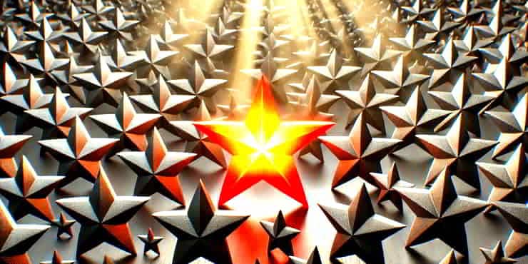 A glowing star among a field of ordinary stars - create customer loyalty