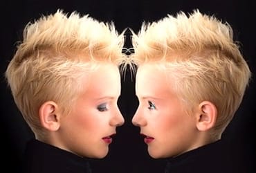 Twins facing each other
