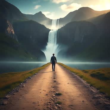 Unearthing Your True Potential: The Journey to Self-Discovery A man walking down a path with no obvious end-point