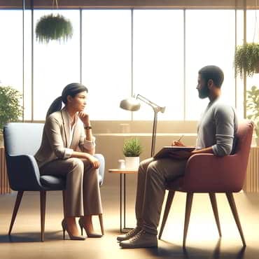 The Key to Effective Leadership: Elevating Empathy An office setting where a 1 to 1 meeting is taking place
