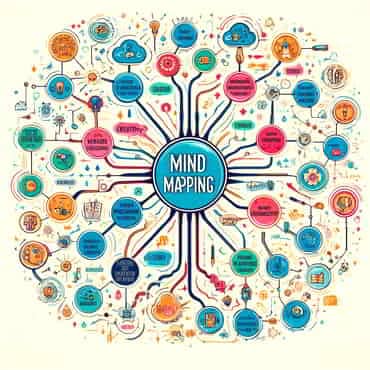 An impression of a mind map portraying the concept of mind mapping