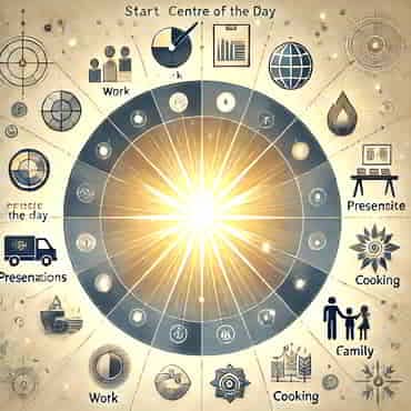 Get Things Done: “Prioritise, Energise, and Schedule Tasks” (PEST) A central element representing a FoP