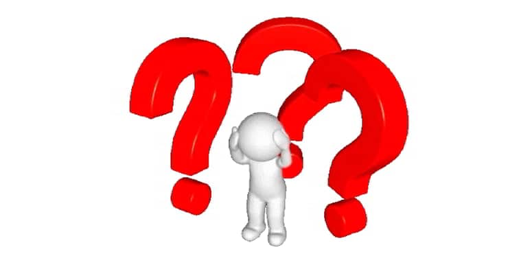 3 question marks