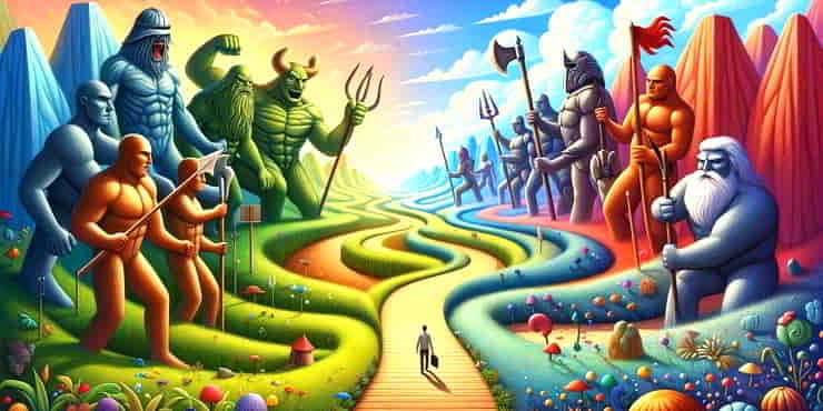 A person stands at the beginning of a windingpath that stretches to the horizon - addressing challenges
