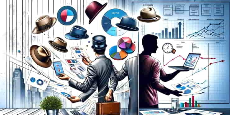 How To Manage Small Business Finances: Keeping Your Solo Venture Profitable A solo entrepreneur wearing multiple hats including financial manager - how to manage small business finances
