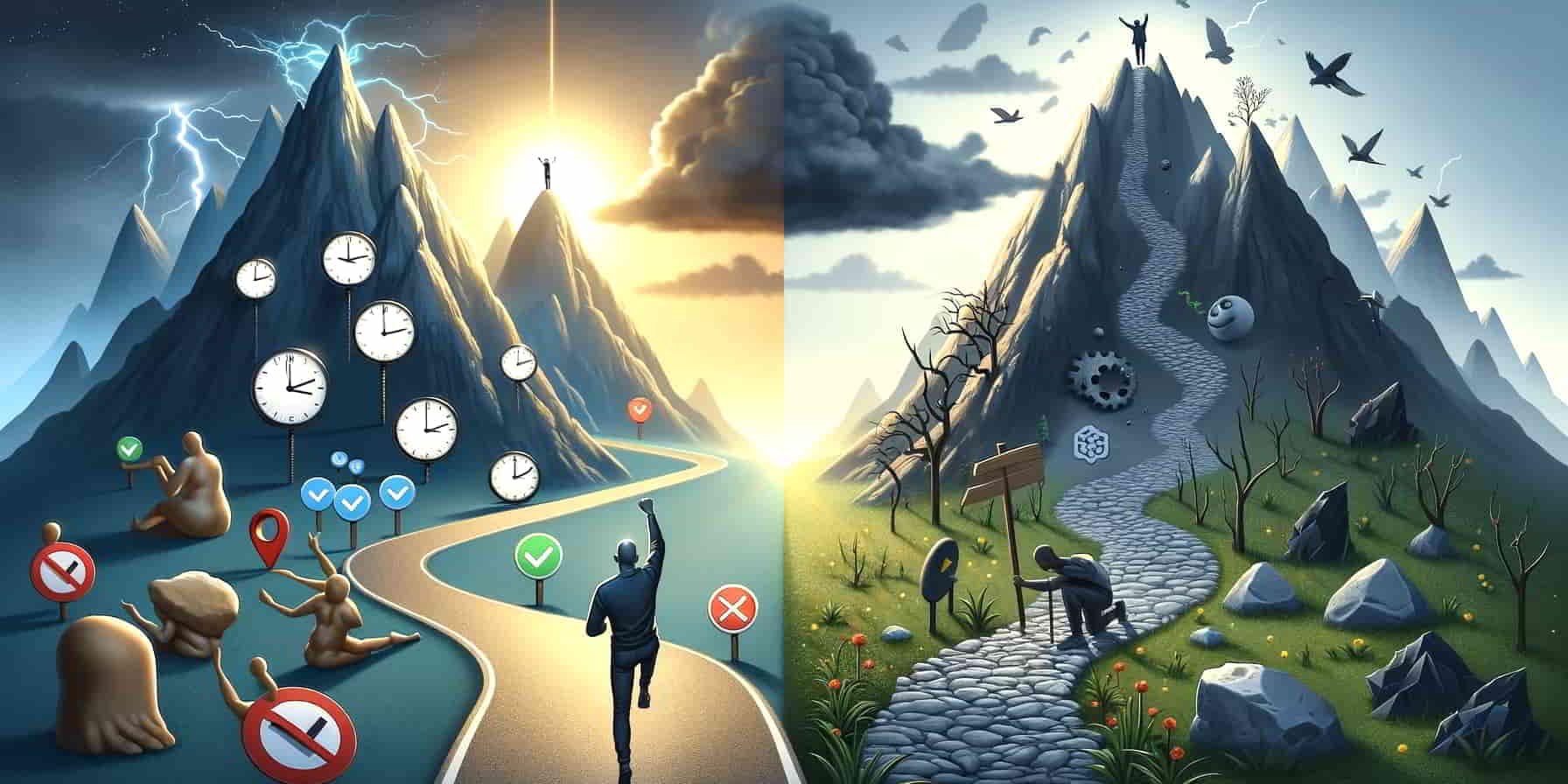 The Power of Habit: Build Systems That Stick The image shows challenges that require formation of regular habits - power of habits