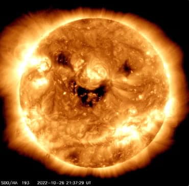 Smiley sun - NASA Dynamics Observatory