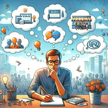 A person sitting at a desk with a notepad brainstorming ideas for a website