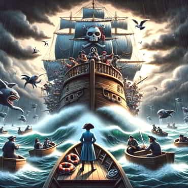 A grand old ship overrun by pirates