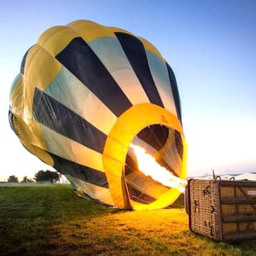 Got air balloon being prepared for takeoff