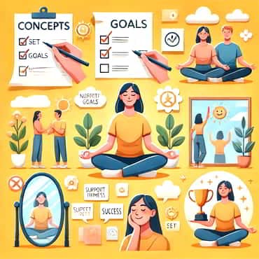 The Power of the Mind in Business Success Image includes visual elements such as a person setting goals