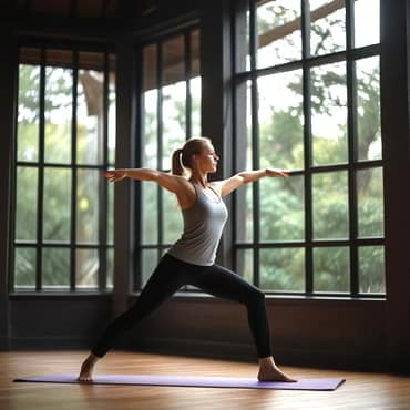 Holistic Health for Solopreneurs: Mind, Body & Business Lady doing gentle yoga
