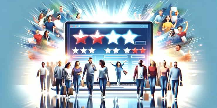 An image showcasing the impact of transparent social proof in the online world for businesses - testimonials and reviews