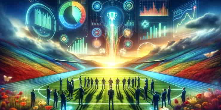 5 Project Management Tips For Beginners: Effective Impact And Outcome Men on rugby pitch designing a common goal - project management tips for beginners